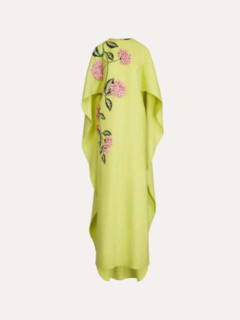 PORCELAIN FLOWER EMBROIDERED CAFTAN