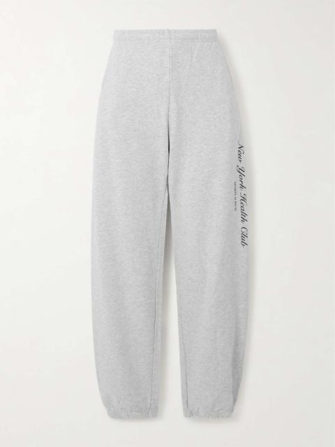 Ivy League printed cotton-blend jersey track pants Gray