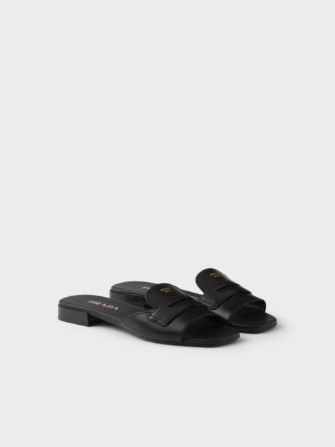 Leather slides