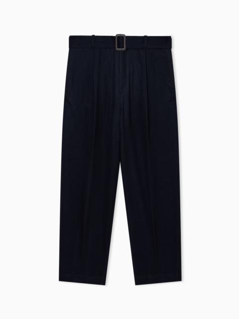 VIRGIN WOOL TROUSERS WITH BELT
