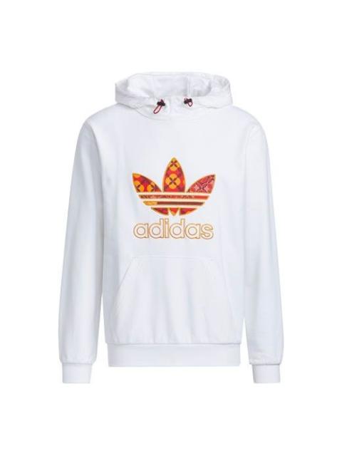 Men's adidas originals CNY Contrasting Colors Logo Large Logo Printing White HD0314