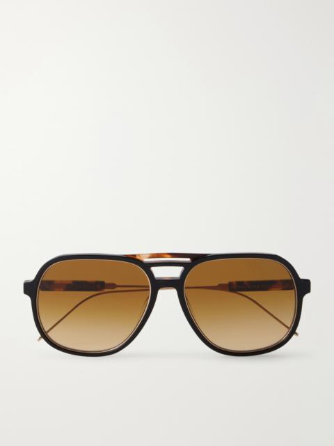 Aviator-style Acetate And Gold-tone Sunglasses