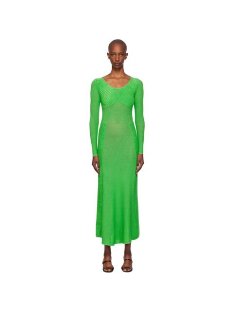 Green Sweetheart Long Sleeve Maxi Dress