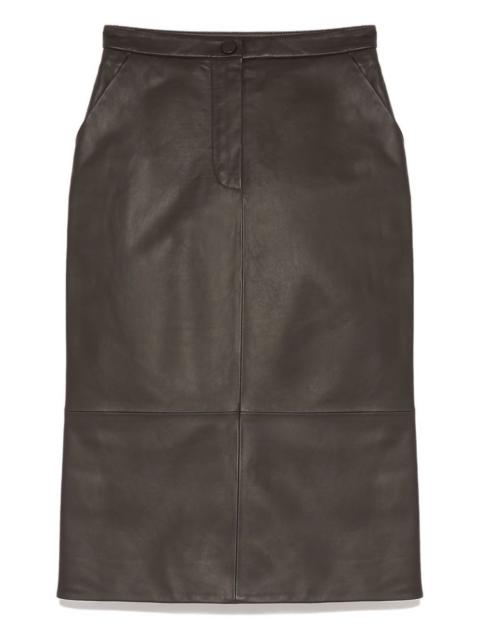 leather midi skirt