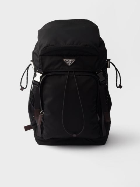 Re-Nylon and leather backpack