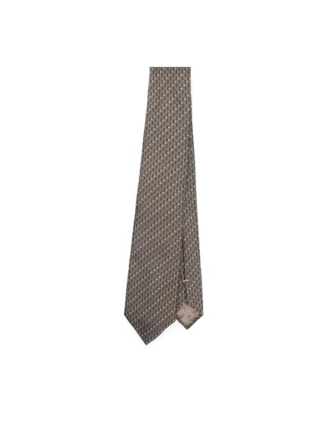 patterned-jacquard silk tie
