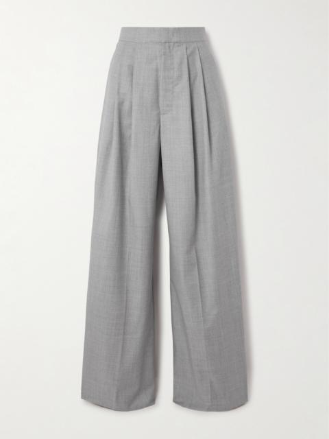 Lauren Pleated Wool Wide-leg Pants