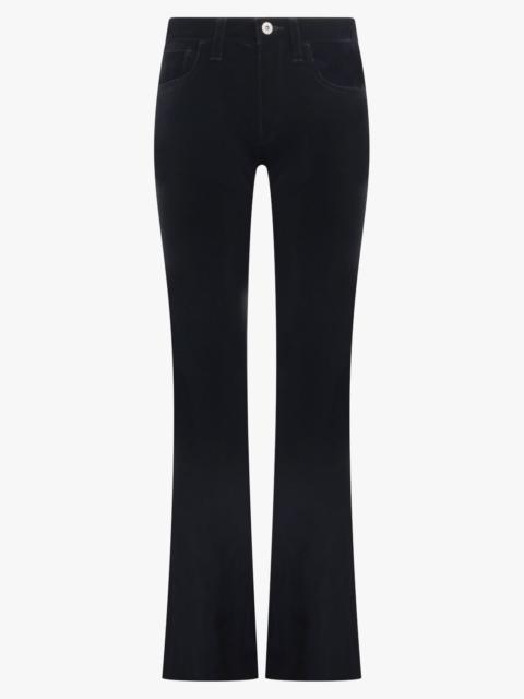 VELVET LOW RISE FLARE PANT | BLACK