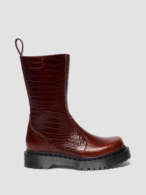 REJENA Croc Emboss Leather Boots