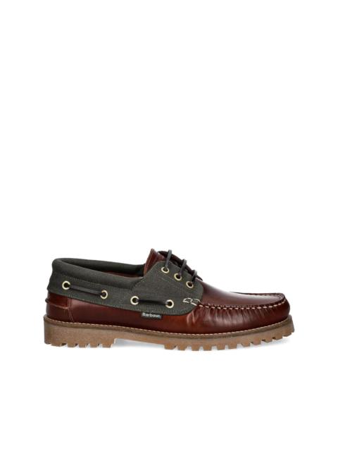 Deck leather boat shoes