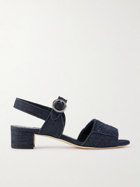 Vibius 30 Herringbone Denim Sandals