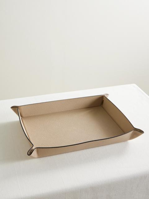 Panama Large Textured-leather Trinket Tray