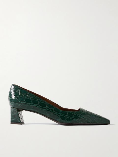 Morpheus Pavone Croc-effect Leather Pumps