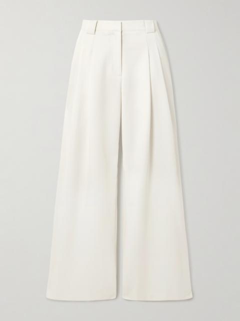 Pleated Wool-blend Twill Wide-leg Pants