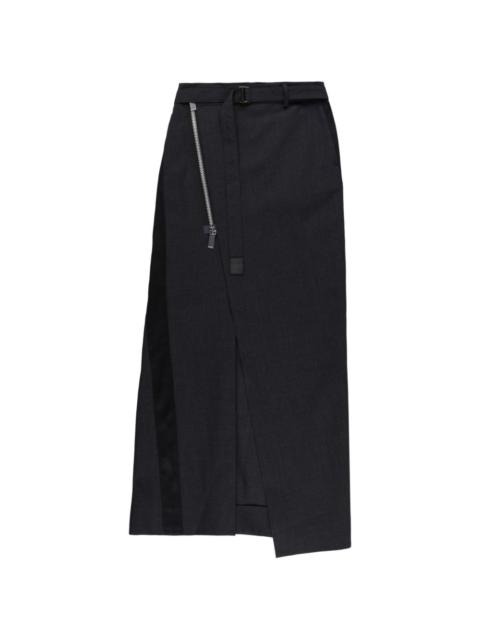 zip-up belted maxi skirt
