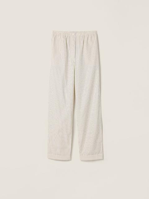 Striped poplin pajama pants