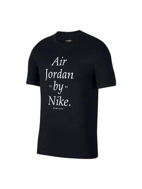 Air Jordan By Nike Alphabet Printing Short Sleeve Black AQ3761-010