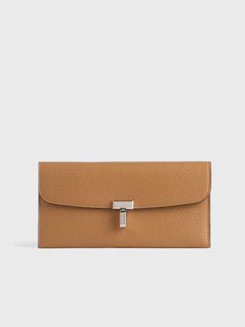 T-lock grained-leather wallet tan
