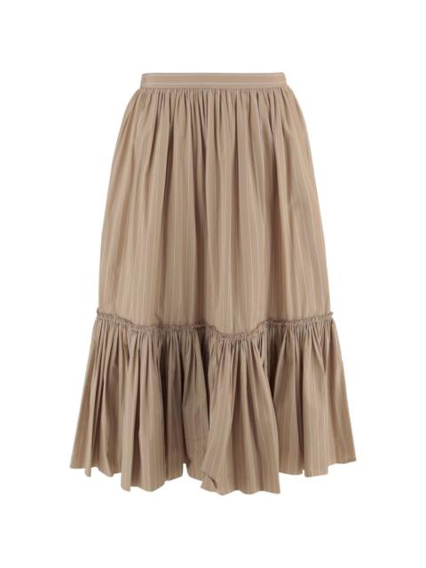 pinstripe tiered skirt