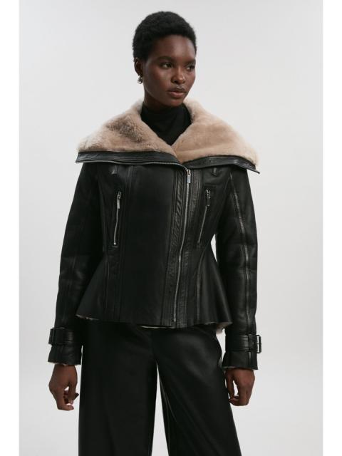 Shearling High Low Jacket