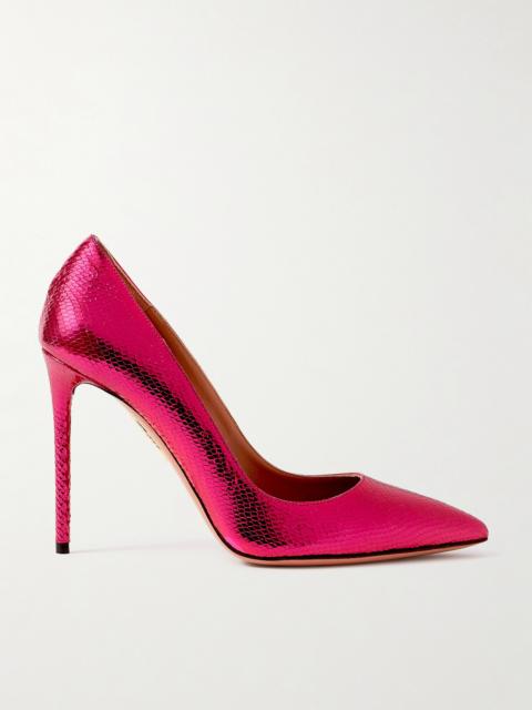 Purist 105 Metallic Snake-effect Leather Pumps