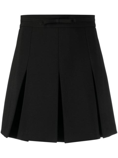 bow-embellished pleated miniskirt