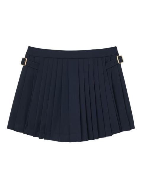 pleated buckle-fastening mini skirt