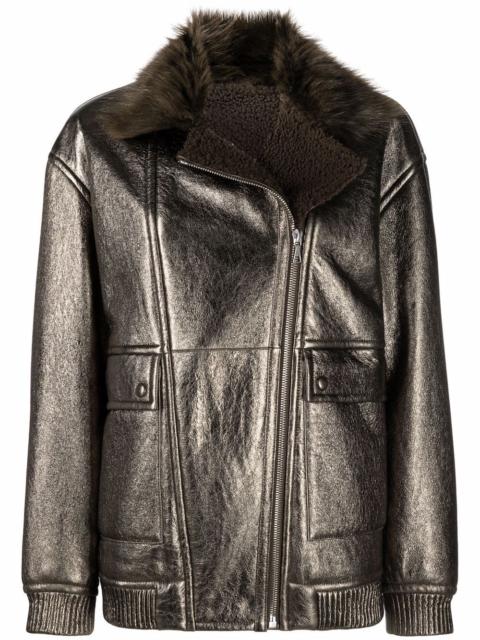 longline leather jacket