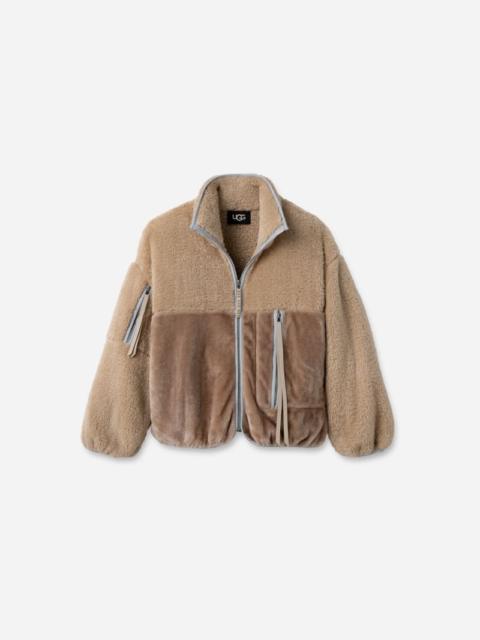 ® Women's Marlene Sherpa Jacket II Faux Fur/Fleece Tops in Sandstone/Ice Jam
