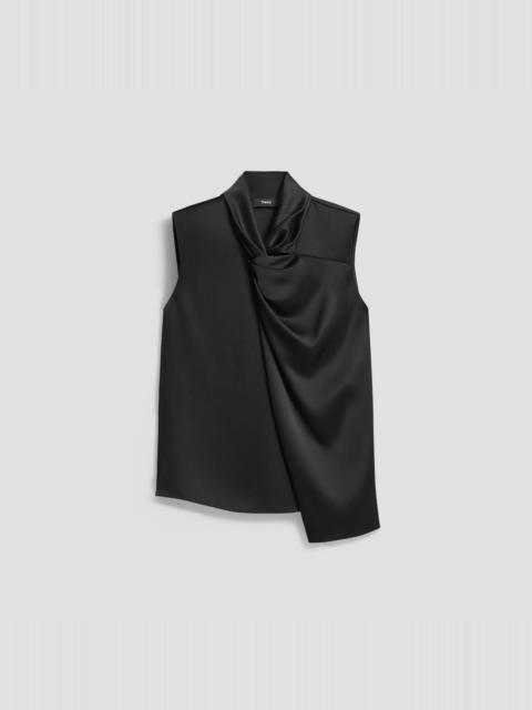 Twisted Split Blouse in Satin