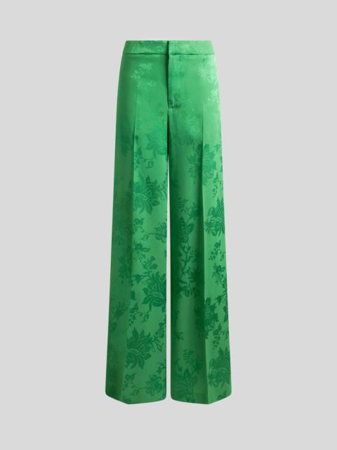 WIDE-LEG JACQUARD TROUSERS WITH FLORAL MOTIF