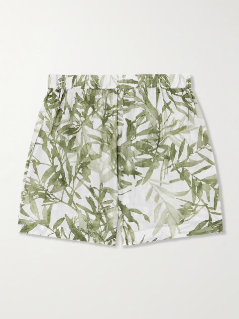 Floral-print Silk Shorts