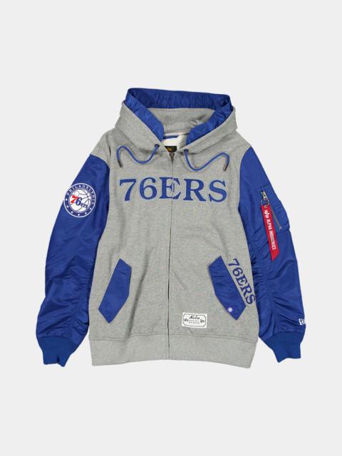 PHILADELPHIA 76ERS X ALPHA X NEW ERA MA-1 ZIP UP HOODIE