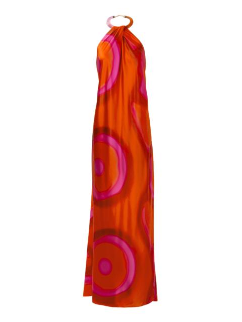 Jesse Satin Halter Maxi Dress pink