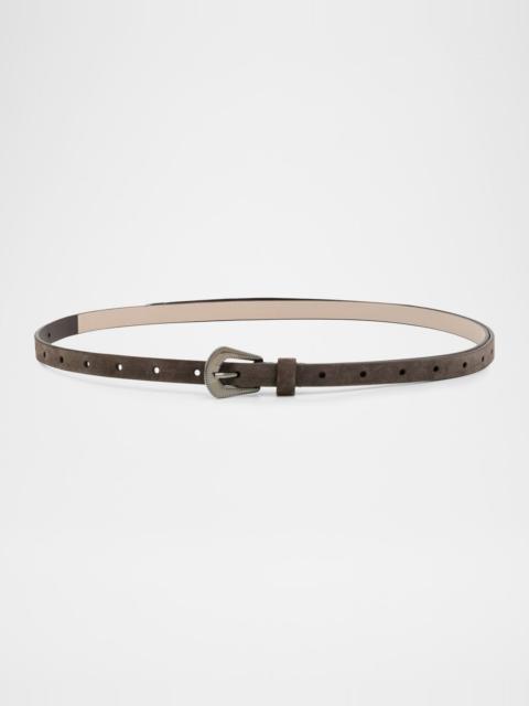 Suede Carved Leather Belt