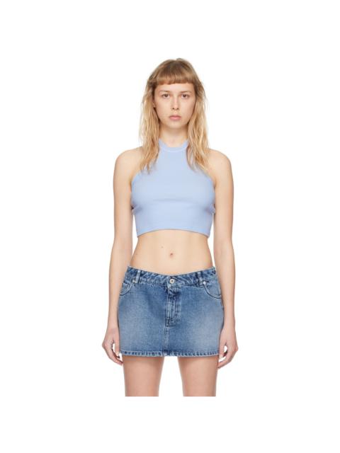 Blue Overlock Stitch Tank Top