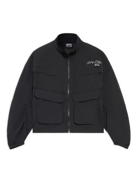 Li-Ning BADFIVE Casual Stand Collar Loose Printing Jacket 'Black' AFDS086-3