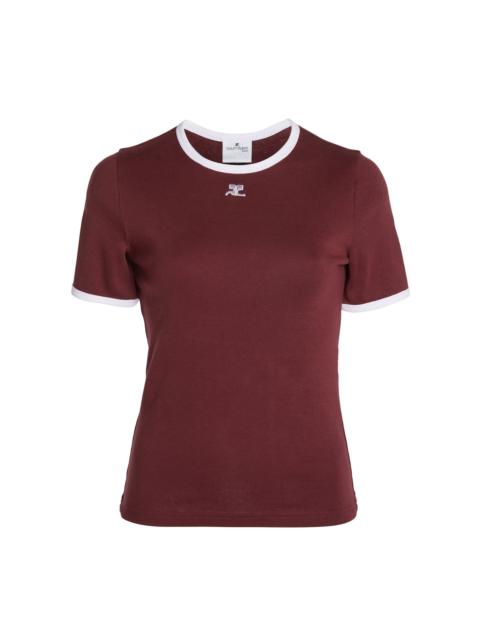 Signature Contrast Cotton T-Shirt burgundy