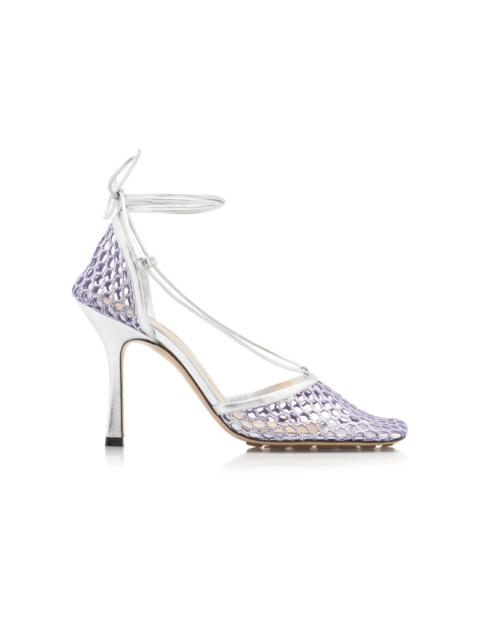 Stretch Metallic Sandals purple