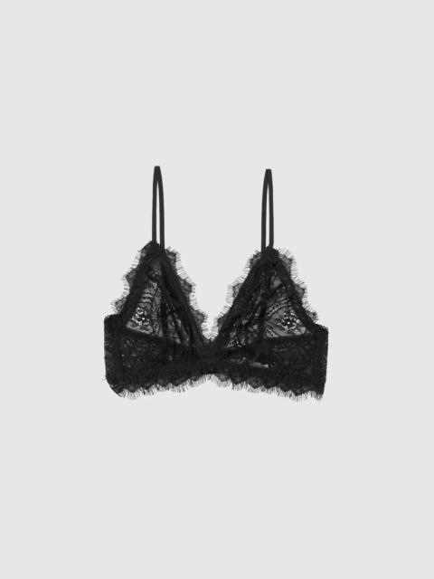 Lace Bra With Trim - Black