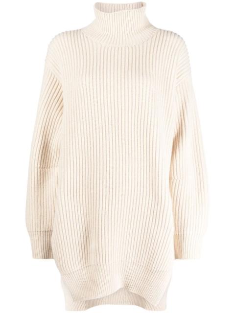 roll-neck ribbed-knit jumper