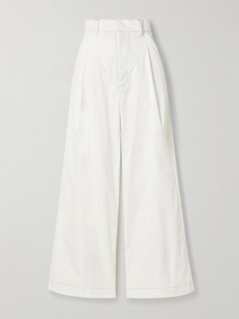 Olympe Pleated Woven Wide-leg Pants