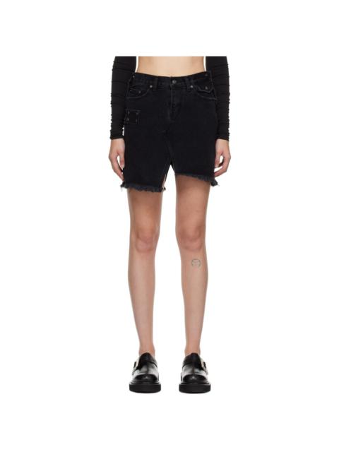 Black Asymmetric Miniskirt