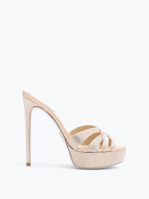 Dania Champagne Platform Slider Sandal 130