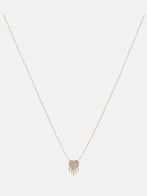 14kt gold necklace with diamonds