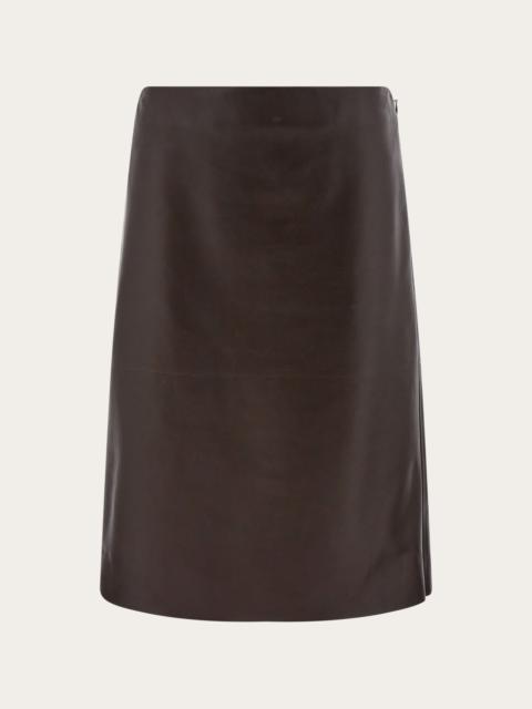 Nappa pencil skirt