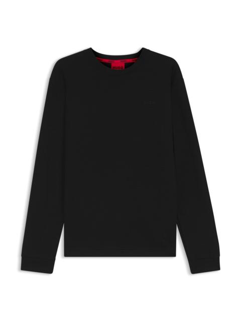 COTTON PAJAMA TOP WITH EMBROIDERED LOGO