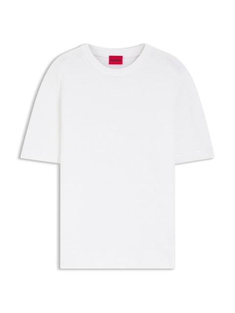 WAFFLE-KNIT SWEATER IN COTTON