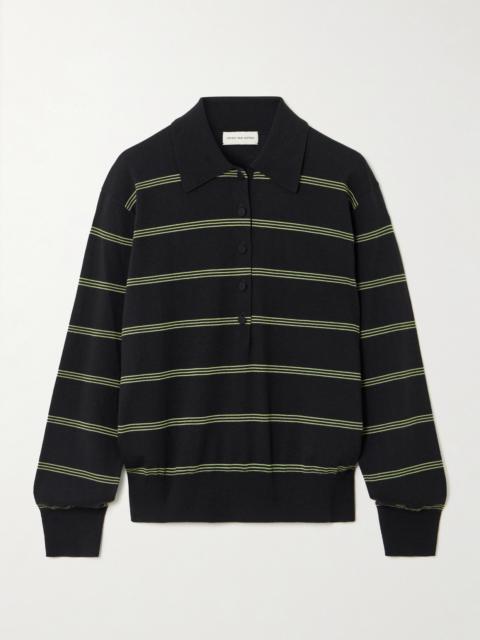 Striped Merino Wool Polo Shirt