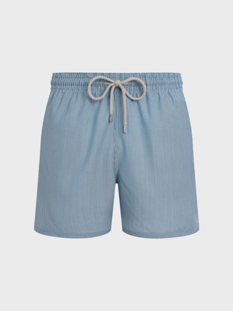 MEN ULTRAFINE WOOL SWIM SHORTS MICRO RAYURES TAILORING